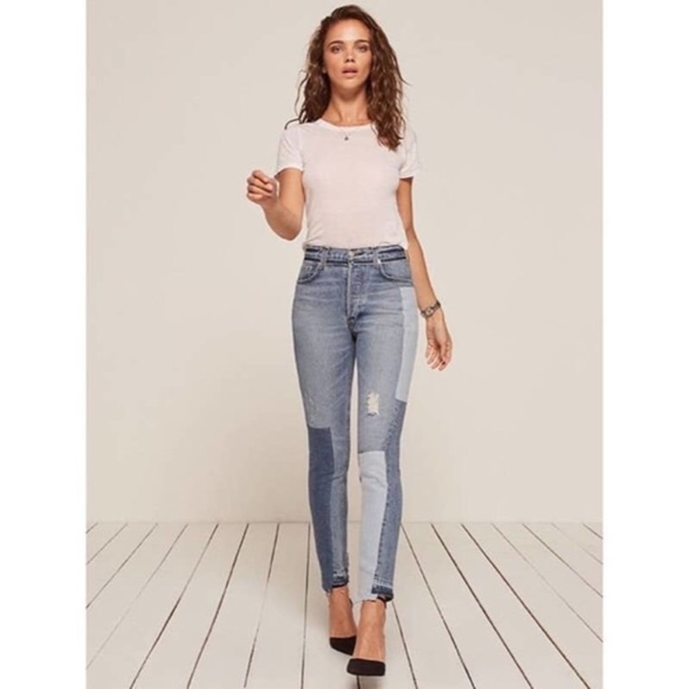 Reformation Patch Distressed Jean